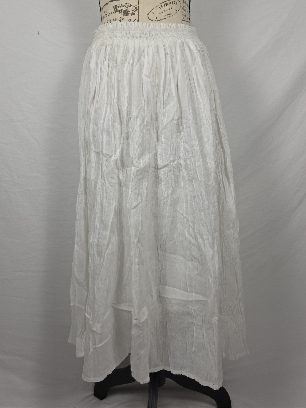 NWT Chaudry KC White Cotton Gauze Maxi Skirt Boho Peasant Festival Flowy - M